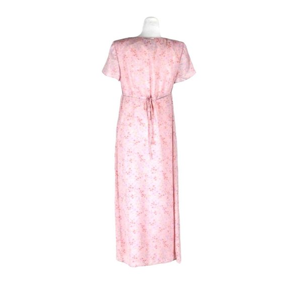 Motherhood Maternity Dress Size M Pink Floral Maxi Short Sleeve Empire Waist - Picture 3 of 11